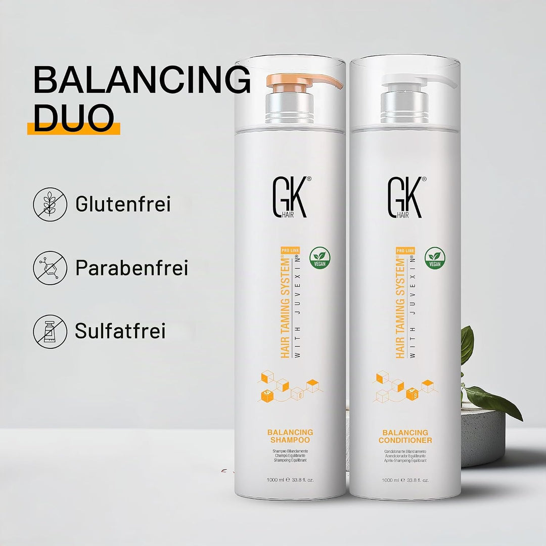 GK HAIR Global Keratin Balancing Shampoo and Conditioner Sets (1000ml/33.8 Fl Oz) For Oily &amp; Color T