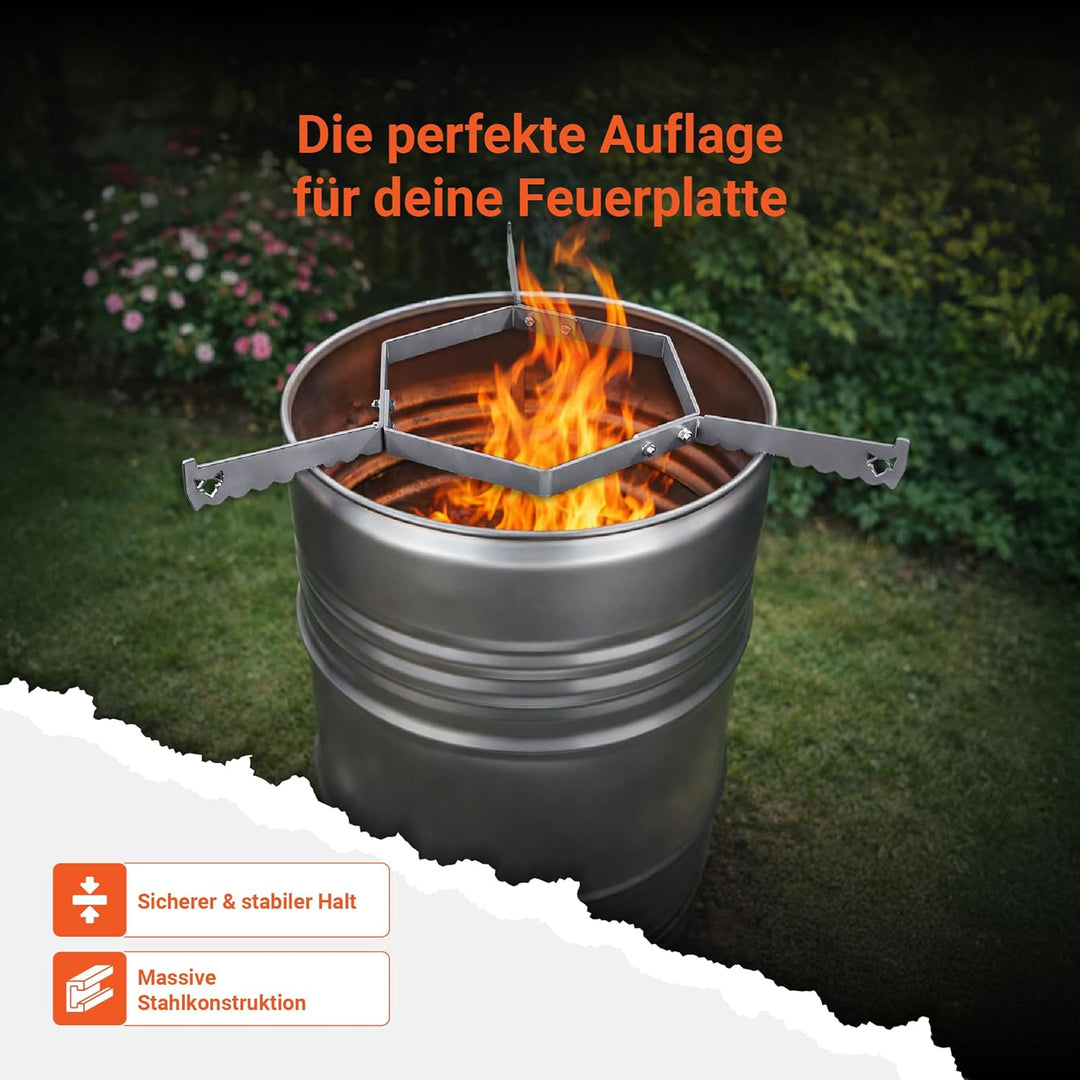 FENNEK Auflageleiste für Feuerplatten Ø 80 cm | Garantiert optimale Luftzufuhr und sicheren Halt | P