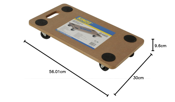 KINZO Transportroller/Möbelträger - Braun - 560 x 300 x 95 mm - 150kg Tragkraft - MDF-Platte, 1 Stüc
