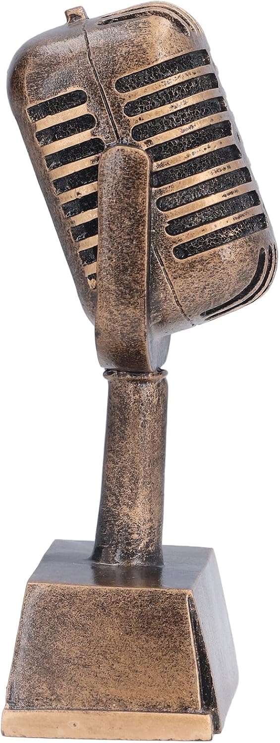 Retro Mikrofon Requisiten Modell, 16.5x8.9x4.8cm Harz Mikrofon Trophäe Ornament Gefälschte Vintage F