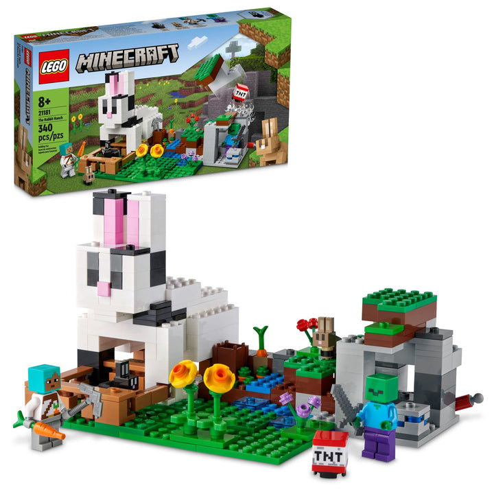 LEGO Minecraft The Rabbit Ranch 21181 Building Kit; Toy Bunny House Playset; Gift for Kids and Playe