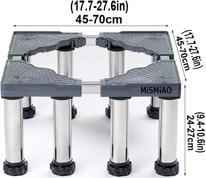 Waschmaschine Sockel MiSMiAO Untergestell Kühlschrank-Waschmaschinensockel 45-70cm verstellbare sock