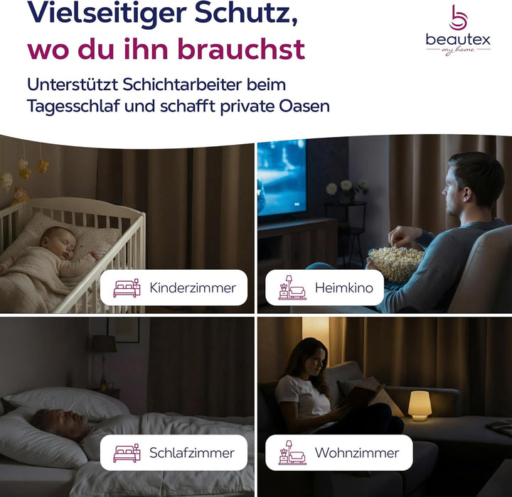 BEAUTEX Verdunkelungsgardine mit Ösen, Blackout Ösenschal Blickdicht abdunkelnd, Grösse und Farbe wä