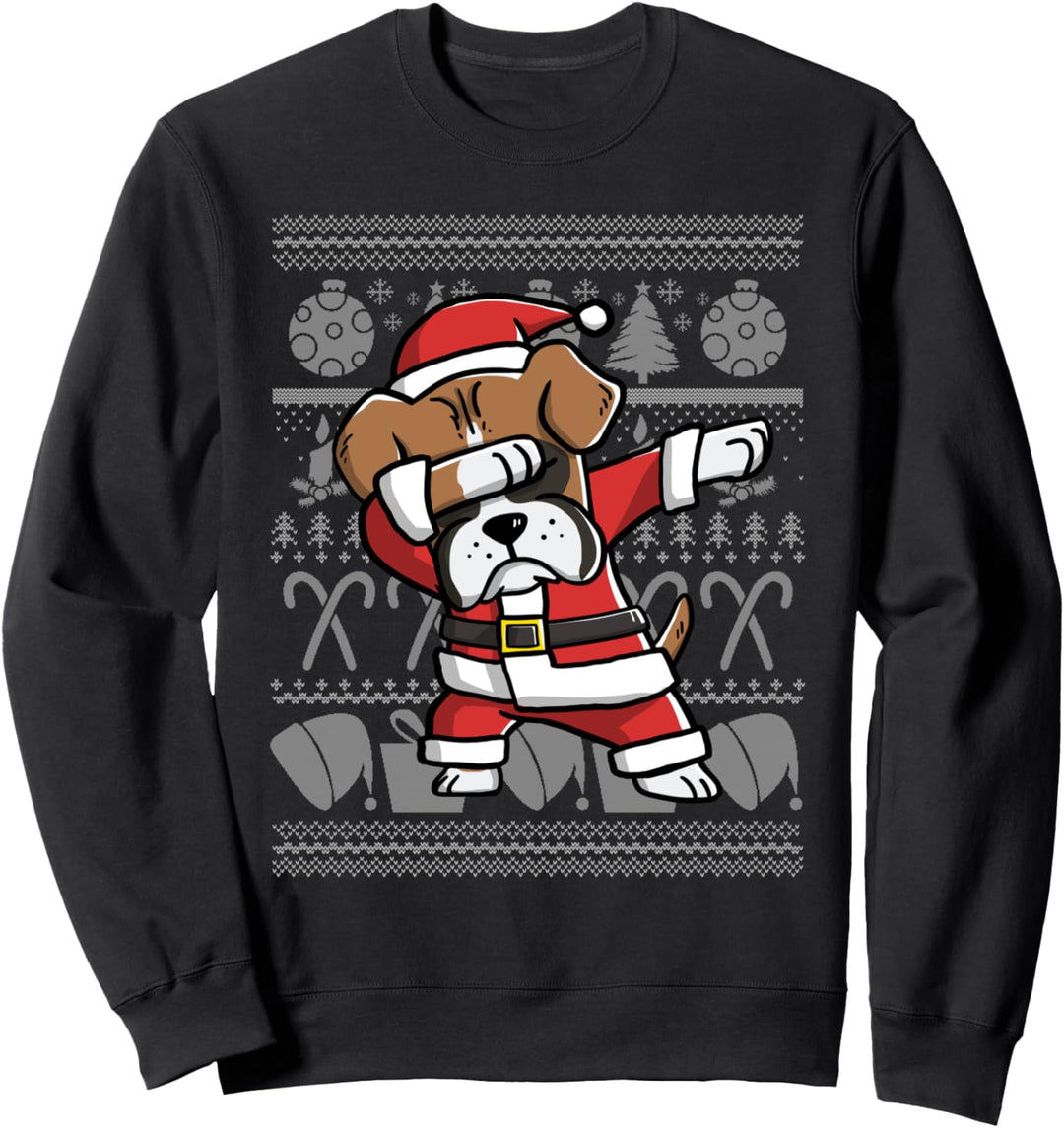 Dabbing Boxer Dab Dance Lustiger Hund Weihnachten Geschenk Sweatshirt