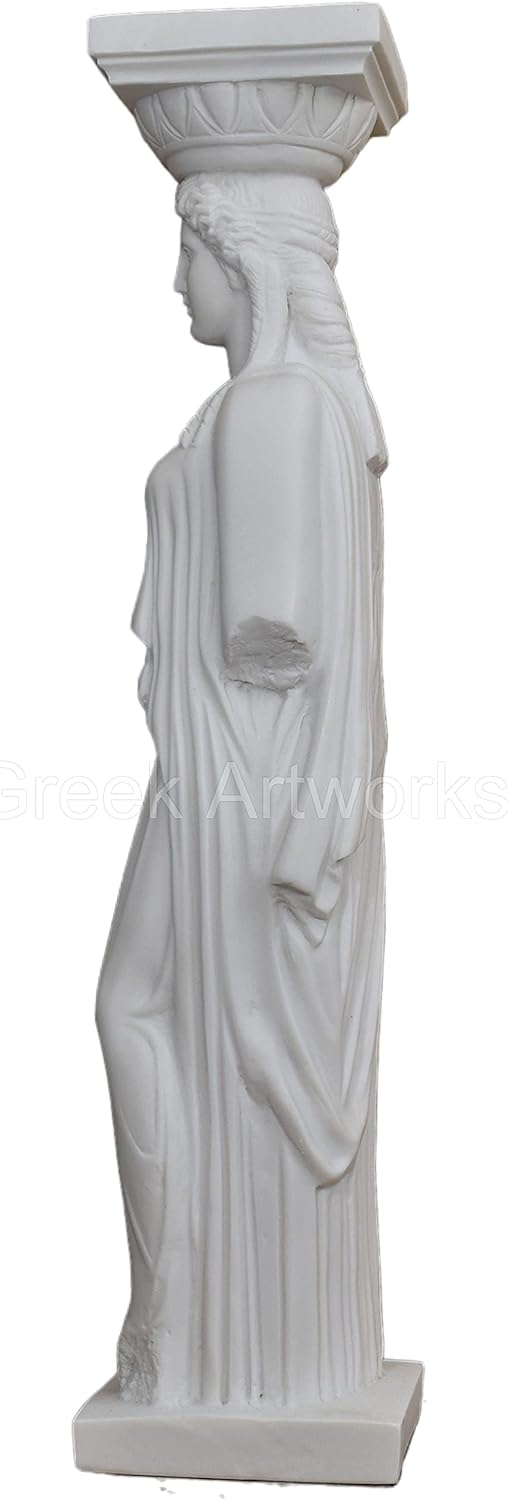 Caryatid Erechtheion Akropolis weibliche Säule griechische Statue Skulptur gegossen Marmor 81 cm