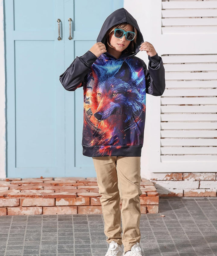 TUONROAD 3D Hoodie Kinder Jungen Mädchen Lustig Kapuzenpullover Langarm Sweatshirt Pullover 6-14 Jah