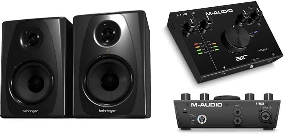 Behringer 50USB-Studio Monitor (Paar) & M-Audio AIR 192 | 4-2-in-2-out-USB-Audio-Interface mit ProTo