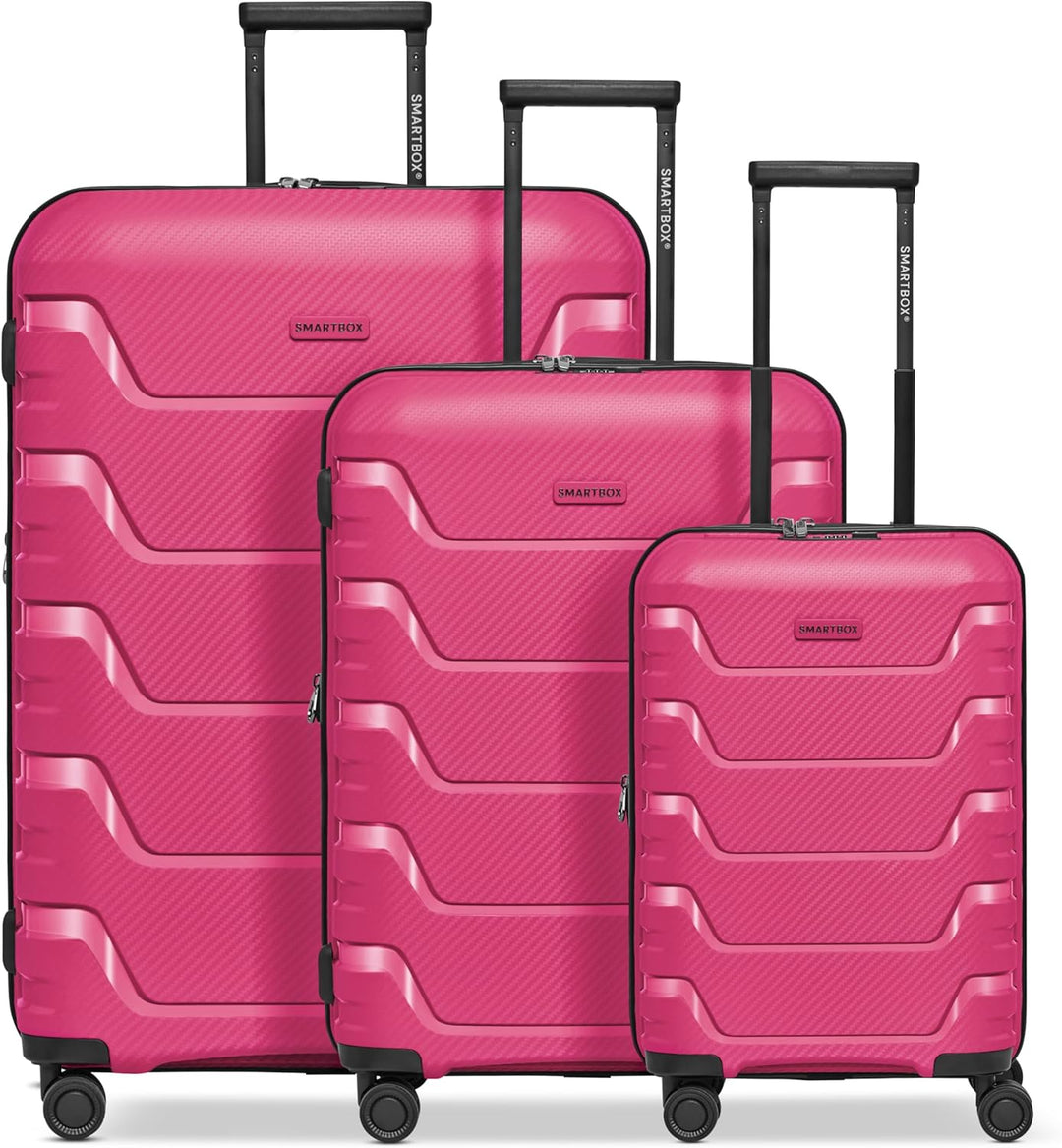 Smartbox Hartschalen Koffer-Set 3-teilig | mit Dehnfalte erweiterbar um 3 cm | aus hochwertigem, lei