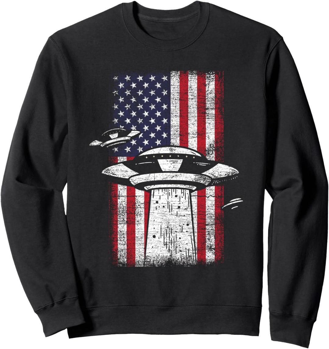 USA Flagge UFO Alien Sweatshirt
