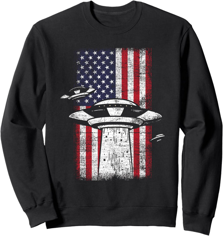USA Flagge UFO Alien Sweatshirt