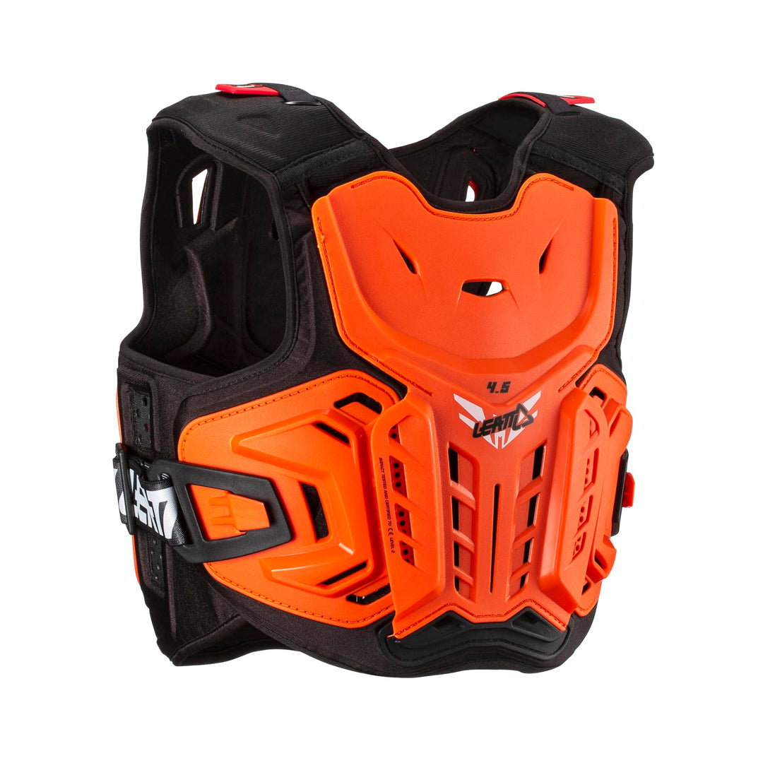 Leatt 4.5 Geschirr starr mit Brustschutz Motorrad Unisex Erwachsene, 134-146 Für Kinder Orange, Für