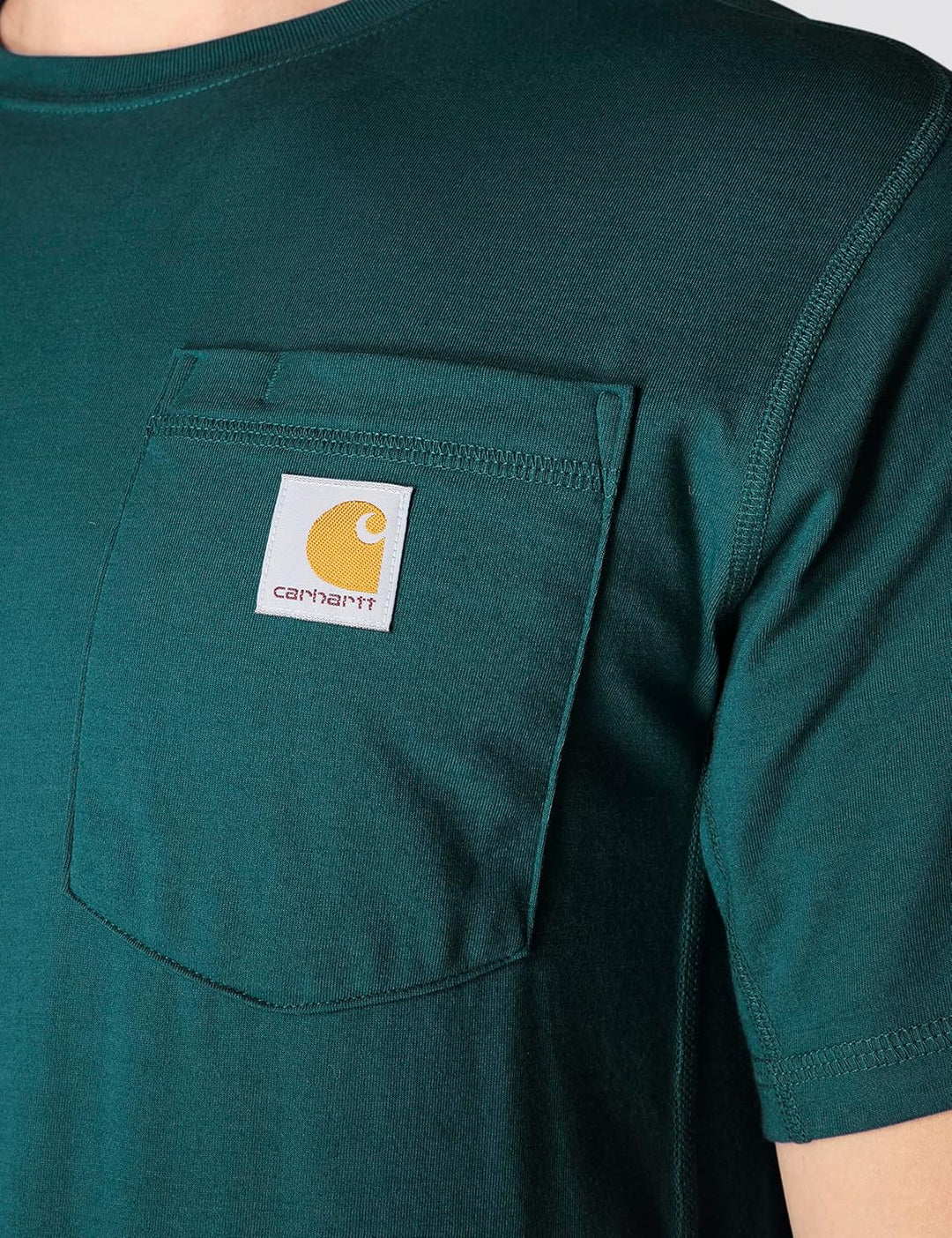 Carhartt Herren T-Shirt Force Flex Pocket S Greenstone, S Greenstone