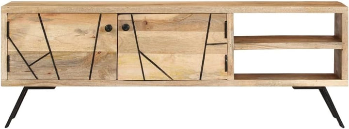 vidaXL Mangoholz Massiv TV Schrank Rustikal Lowboard TV Möbel Tisch Board Sideboard Fernsehtisch Fer