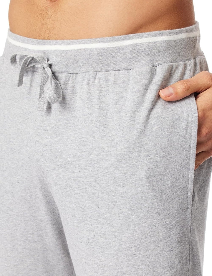 Schiesser Herren Schlafhose lang mit Bündchen - Mix + Relax - Organic Cotton 52 Grau-mel._182183, 52
