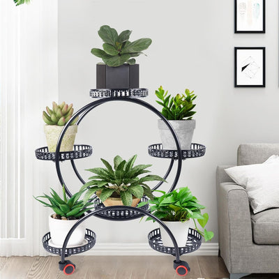 Taozhiyy 6 Tier Metall Blumenregal/Pflanzenregal/Blumenständer, Mehrstöckig Pflanzenständer, Outdoor