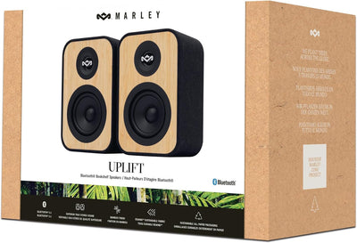 Marley House of Uplift Regallautsprecher – Bluetooth Lautsprecher Stereo Paar mit AUX- und RCA-Kabel
