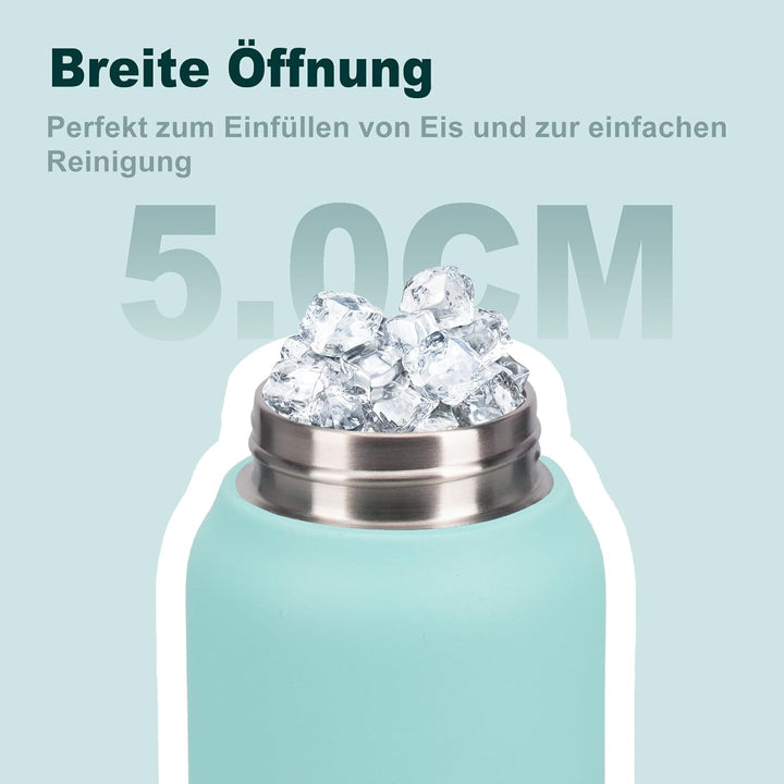 UZSPACE Thermosflasche Kinder 700ml, Isolierte Edelstahl Trinkflasche mit 1-Klick-Öffnung, 100% Ausl