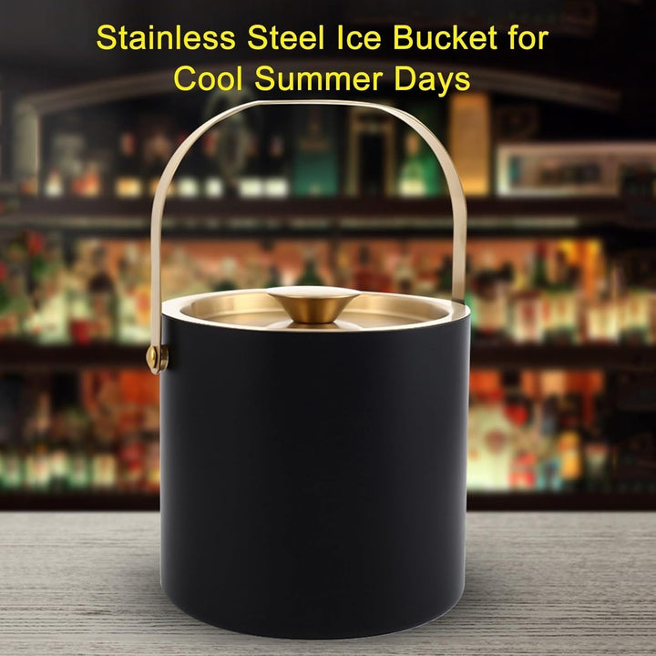 3L Eiseimer Eiswürfelbehälter Eisbehälter Edelstahl,Doppelwandiger isolierter Eiskübel,Premium Eiskü