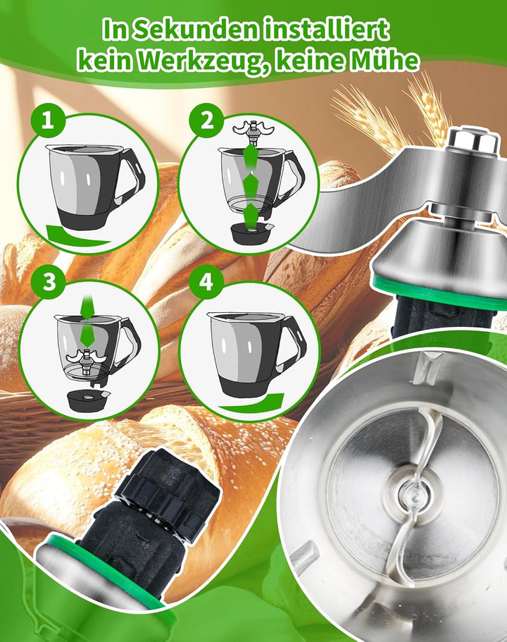 Teigmesser kompatibel mit Vorwerk Thermomix TM5 TM6 TM7 – Edelstahl Mixmesser Ersatzteil für Vorwerk