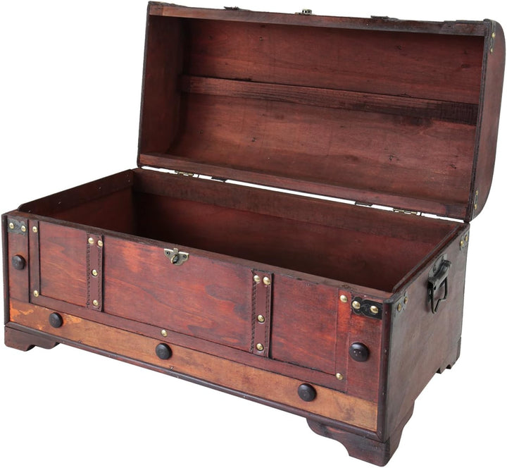 HMF 6402-154 Vintage Holztruhe mit Schloss | 54 x 28 x 30 cm | Gross | Mexiko 54 cm, Mexiko, 54 cm,