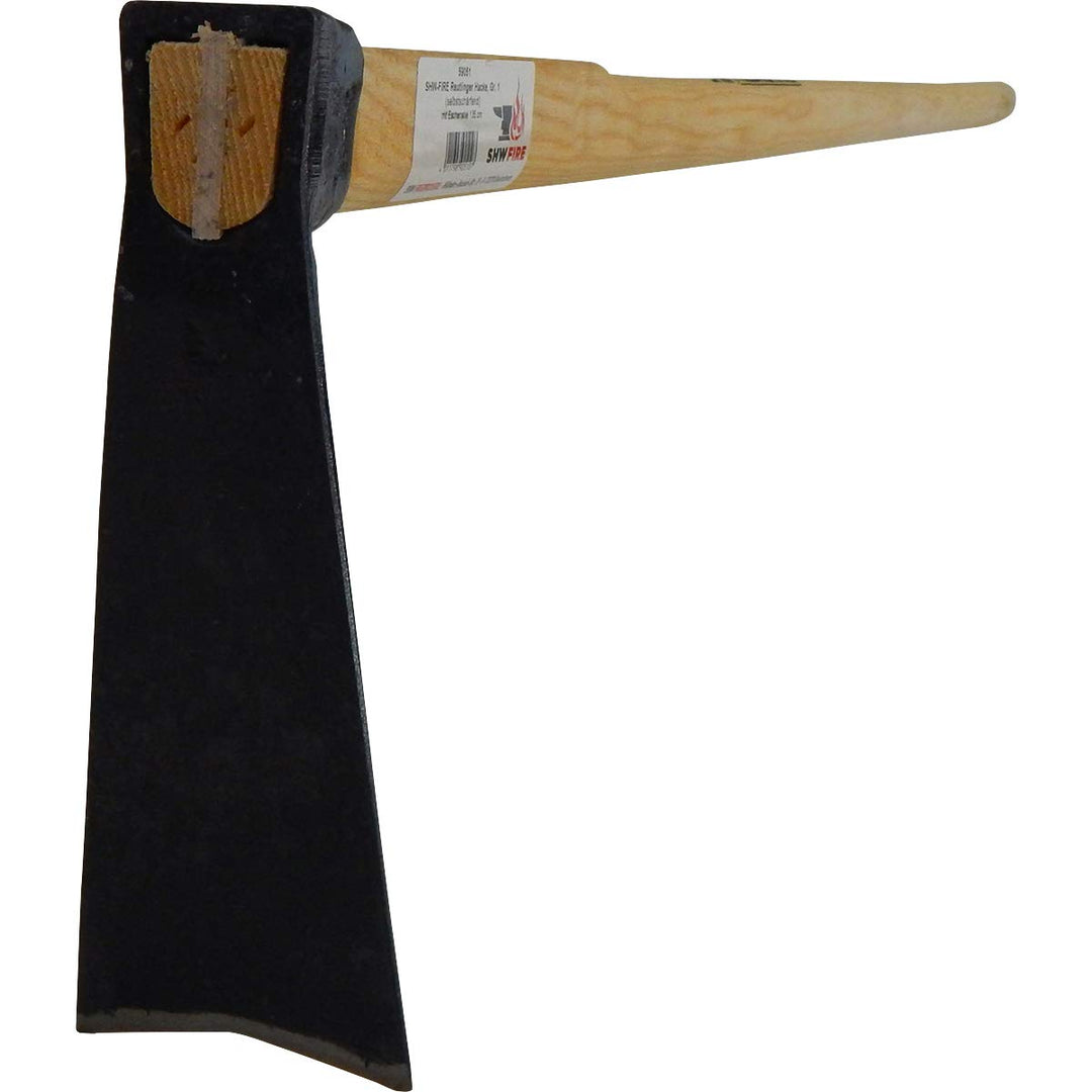 SHW-FIRE Reutlinger Hacke - Gartenhacke - Reuthacke für Harte Böden, Eschenholzstiel 135cm
