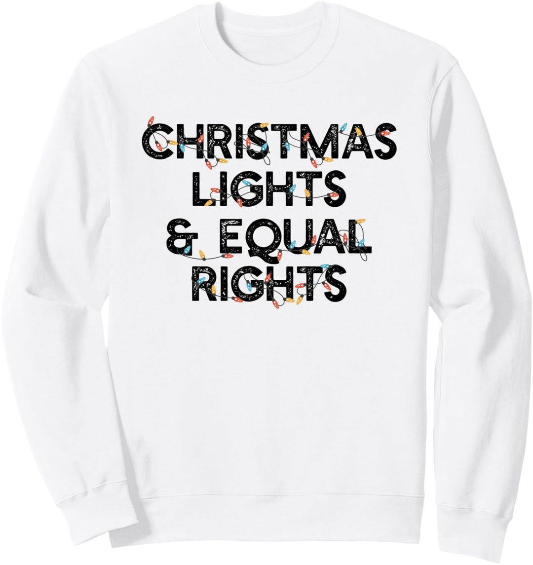 Weihnachtsleuchten und Äqualrechts, lustig, weiblich, Meme Sweatshirt