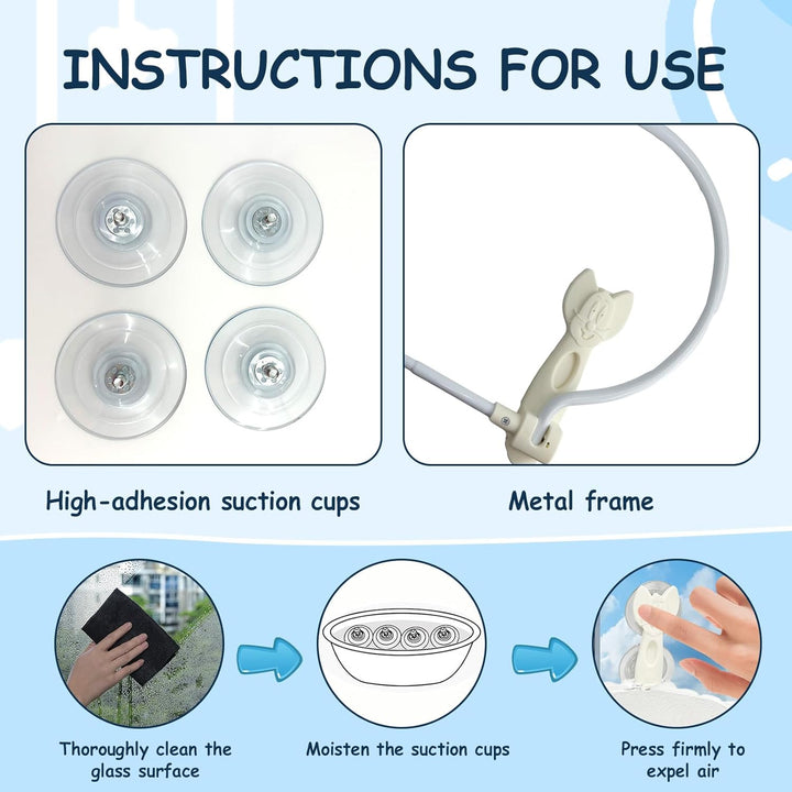 Katzen Fenster Hängematte - Weiches Kaninchenfell-Imitat, Faltbar & Abnehmbar, Robuster Metallrahmen
