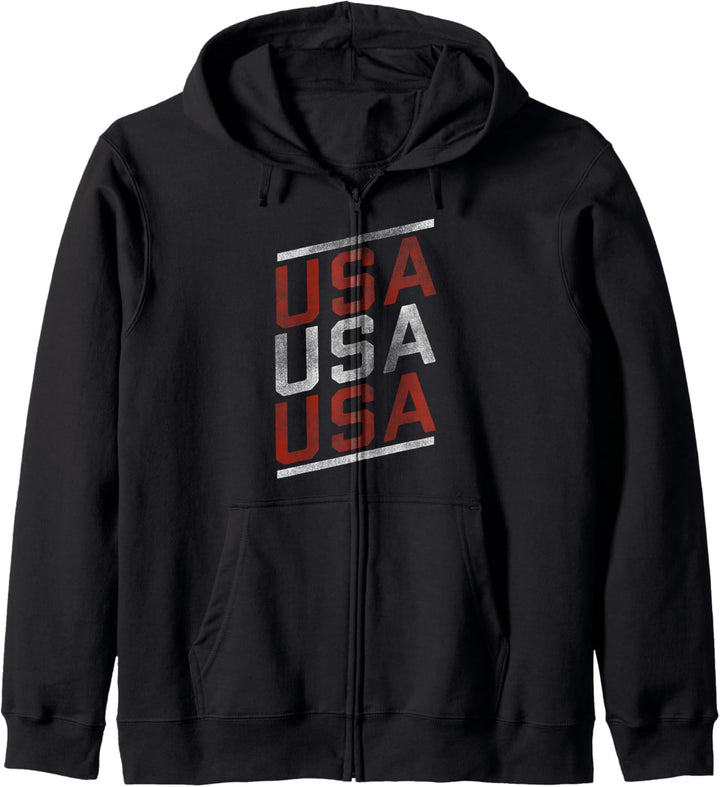 Trendy USA Double Blue Slanted Kapuzenjacke