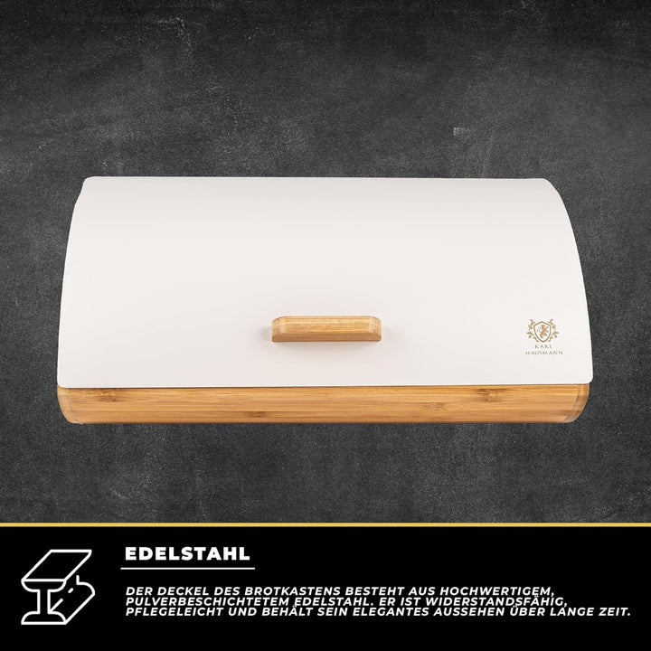 Brotkasten mit Deckel - Weiss Brotbox Klein aus Holz - Bread Box - Brotaufbewahrung - Brotkästen - B