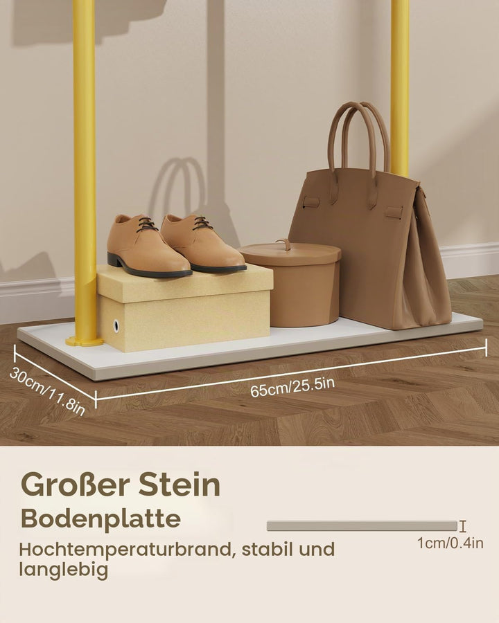 Stabil Metall Garderobenständer, Grosse Freistehend Kleiderständer für Kleidung mit Rock Slab Base u