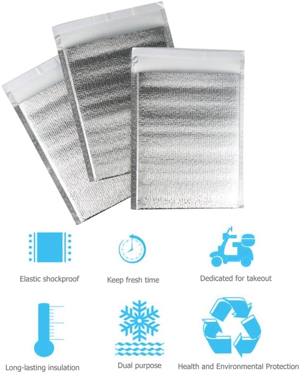 300 StüCk Isolationsbeutel Aus Aluminiumfolie Und Epe-Schaumstoff Tragbare WäRme- Und KäLteschutzbeu