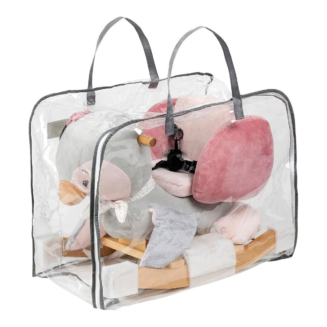 Nattou Schaukeltier Pinguin Sasha, 60 x 30 x 45 cm, Pauline und Sasha, Hellgrau/Rosa, Pinguin Sasha
