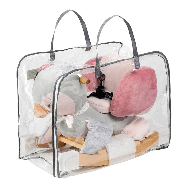 Nattou Schaukeltier Pinguin Sasha, 60 x 30 x 45 cm, Pauline und Sasha, Hellgrau/Rosa, Pinguin Sasha