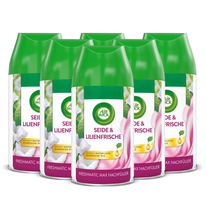 Air Wick Freshmatic Max Raumspray – Nachfüller für den Air Wick Freshmatic Max – Duft: Seide und Lil