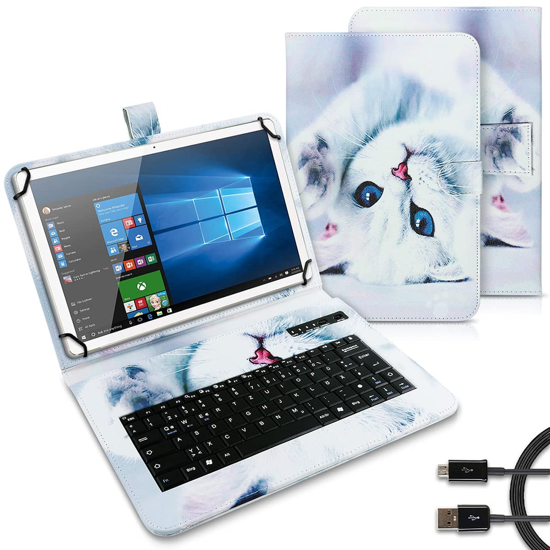 NAUCI Tablet Hülle kompatibel mit Nokia T21 T20 Tasche Tastatur Bluetooth Keyboard QWERTZ Schutzhüll