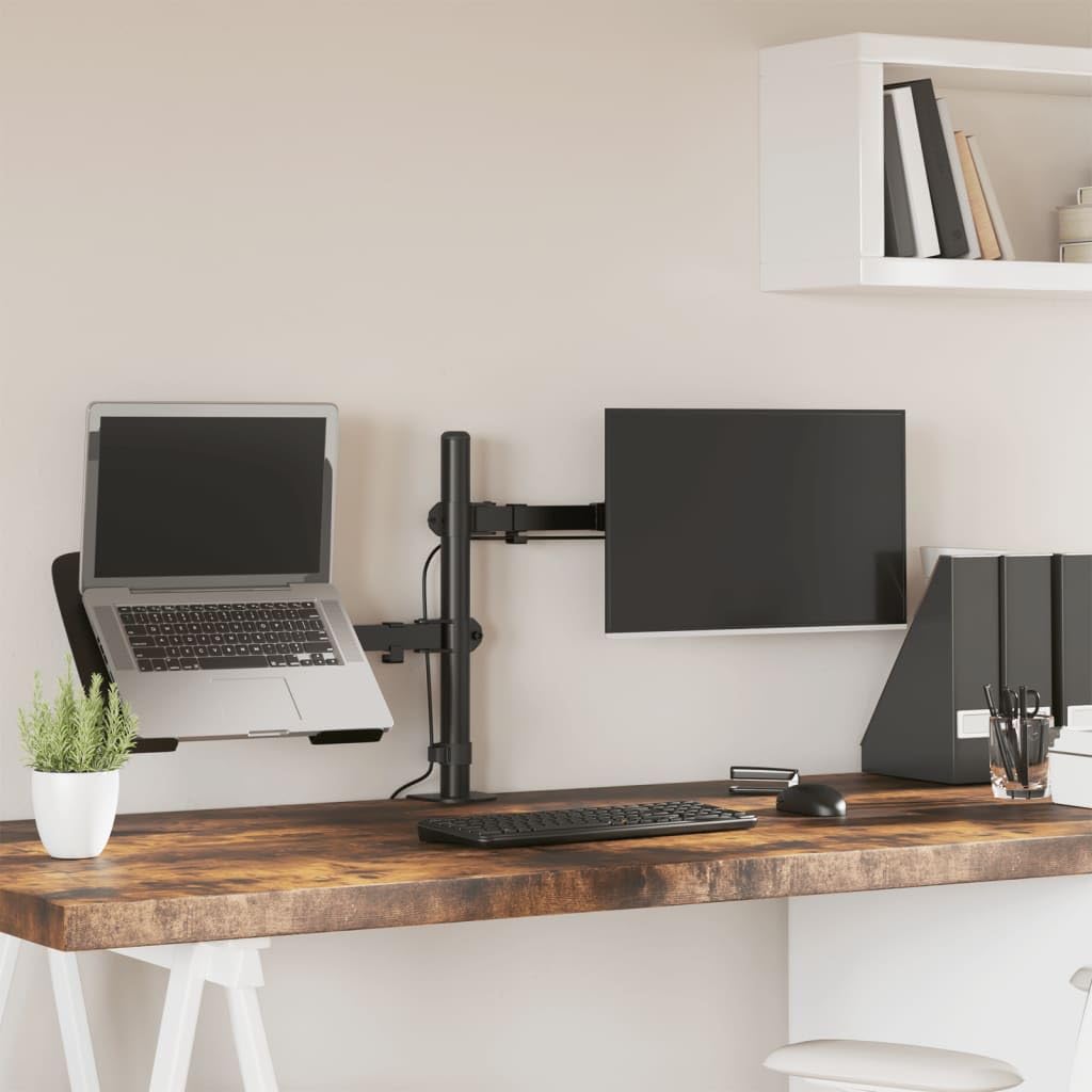 Monitorhalterung Schwarz Stahl VESA 75 100 mm höhenverstellbar schwenkbar neigbar drehbar für 13 27