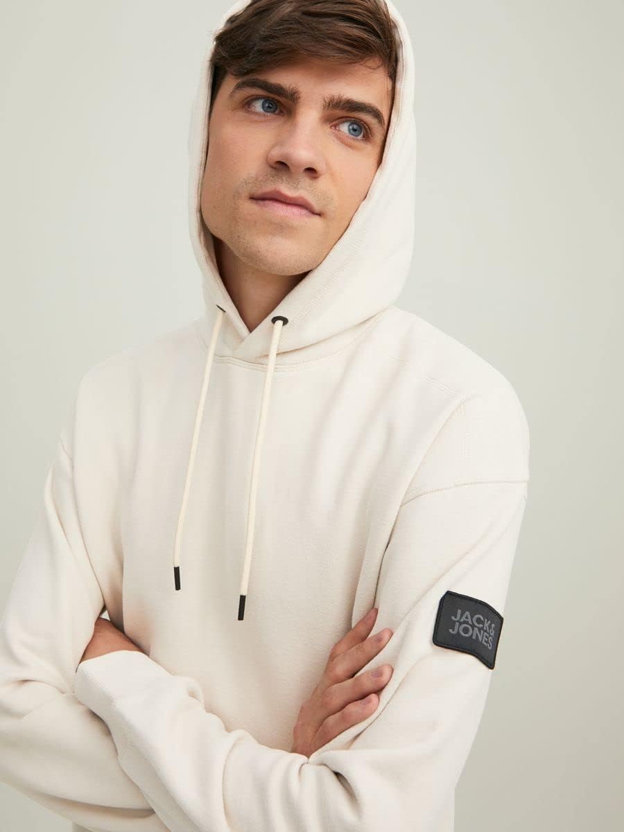 JACK & JONES Herren Jcoclassic Waffle Sweat Hood Noos Kapuzenpullover S Moonbeam/Fit:relaxed, S Moon