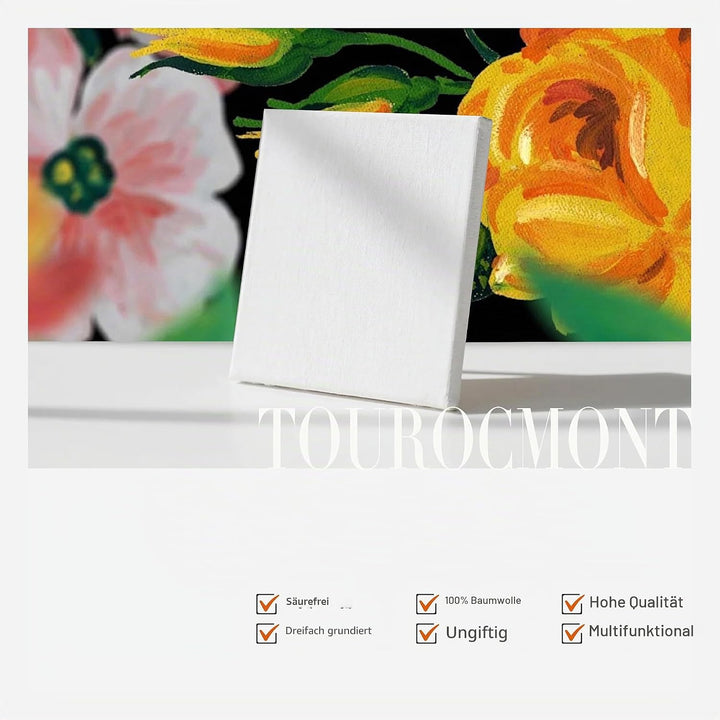 5 Stück Leinwand 24x30 cm aus Baumwolle 380 g/m² Leinwände zum bemalen 100% Säurefrei 3-fach weiss g