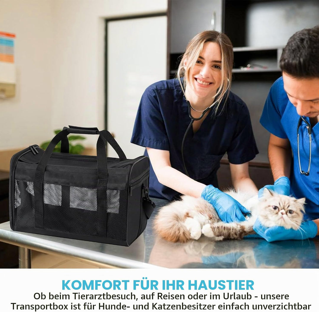 BYZESTY Transportbox Katze Hund Katzentransportbox Hundebox Faltbar Hundetransportbox Katzen Transpo