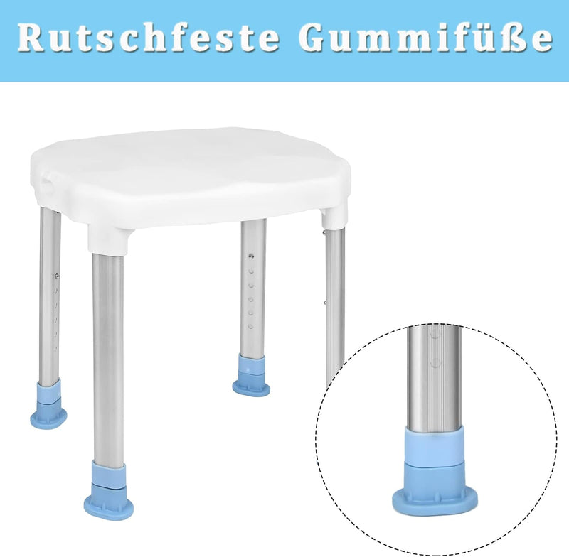 YRHome Duschhocker Duschstuhl Anti-Rutsch Badhocker Höhenverstellbar Duschhilfe Duschsitz Badhocker