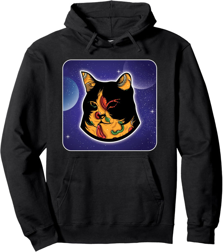 Pizza Katze Universum Katzenbesitzer Kitty Katzen Miau Pullover Hoodie