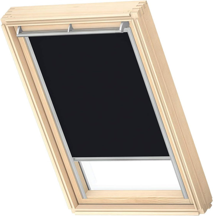 VELUX Original Dachfenster Verdunkelungsrollo für S06, Schwarz, mit Grauer Führungsschiene
