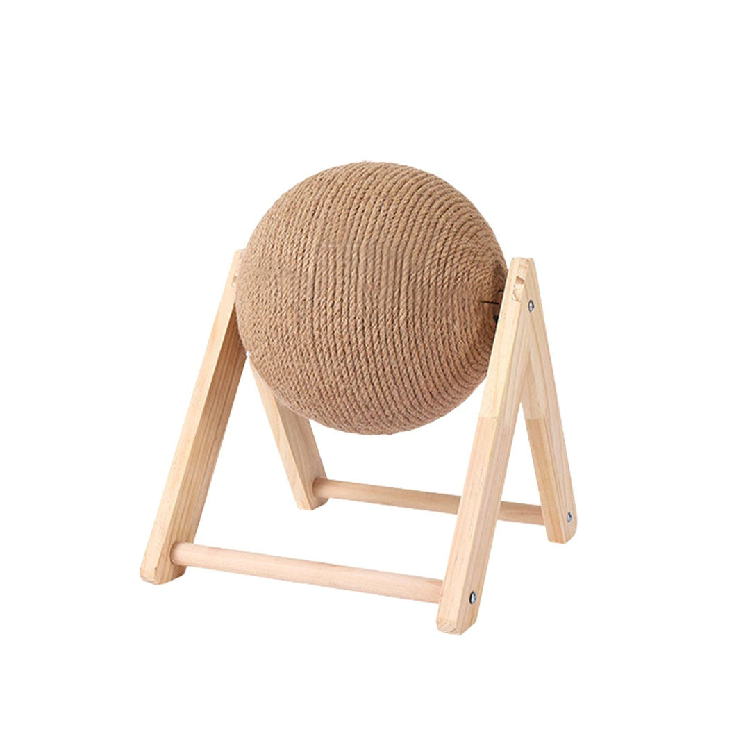 Cat Ball Toys Kitten Cat Sisal Scratcher Ball, Stabile Holzbasis Und Sisalseil Rolling Ball Spielzeu