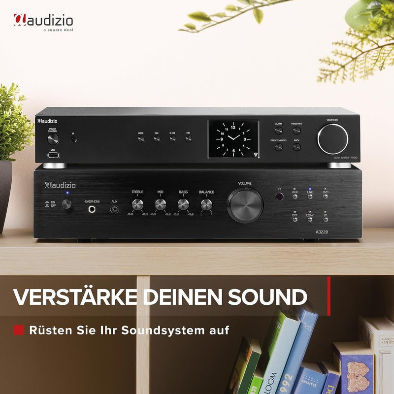 Audizio AD220B - HiFi-Stereo-Verstärker, Bluetooth Verstärker für Lautsprecher und HiFi Anlage, Ampl