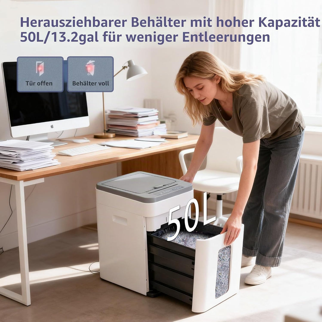 Aktenvernichter Papierschredder Paper Shredder: 400-Blatt Auto-Feed P5 Mikroschnitt Partikelschnitt
