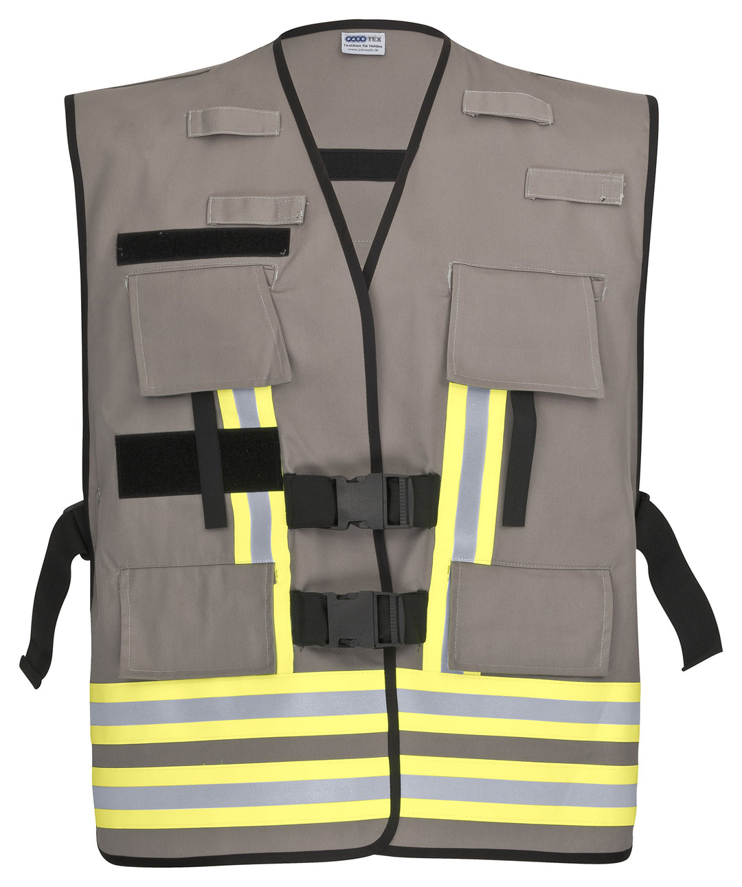 PACOTEX Funktionswesten zur Kennzeichnung von Einsatzpersonal wie z.B. Feuerwehr Warnweste Grau, Gra