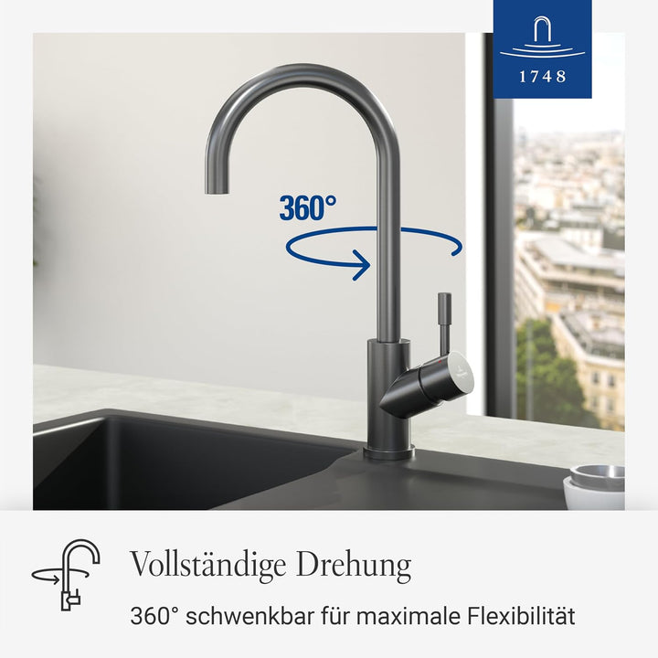 Villeroy & Boch Umbrella | Hochdruck | Einhand-Küchenarmatur |Anthracite | 92530005 Anthracite Hochd