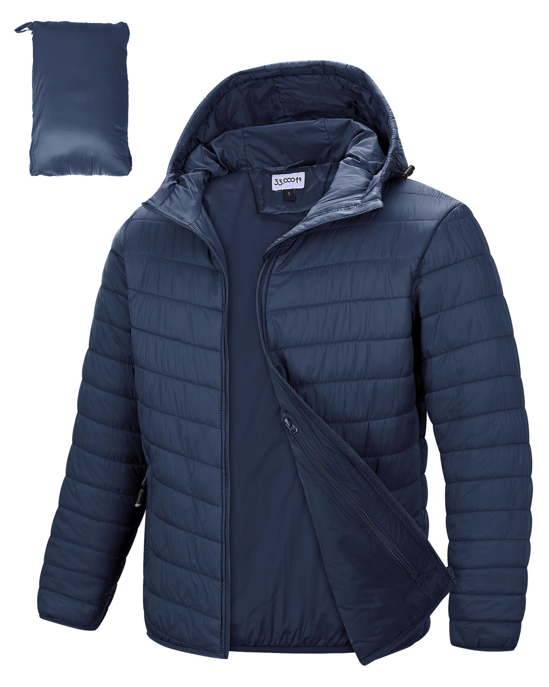 33,000ft Herren Leichte Steppjacke Outdoor Wasserbeständige Übergangsjacke Warme Winterjacke für Män