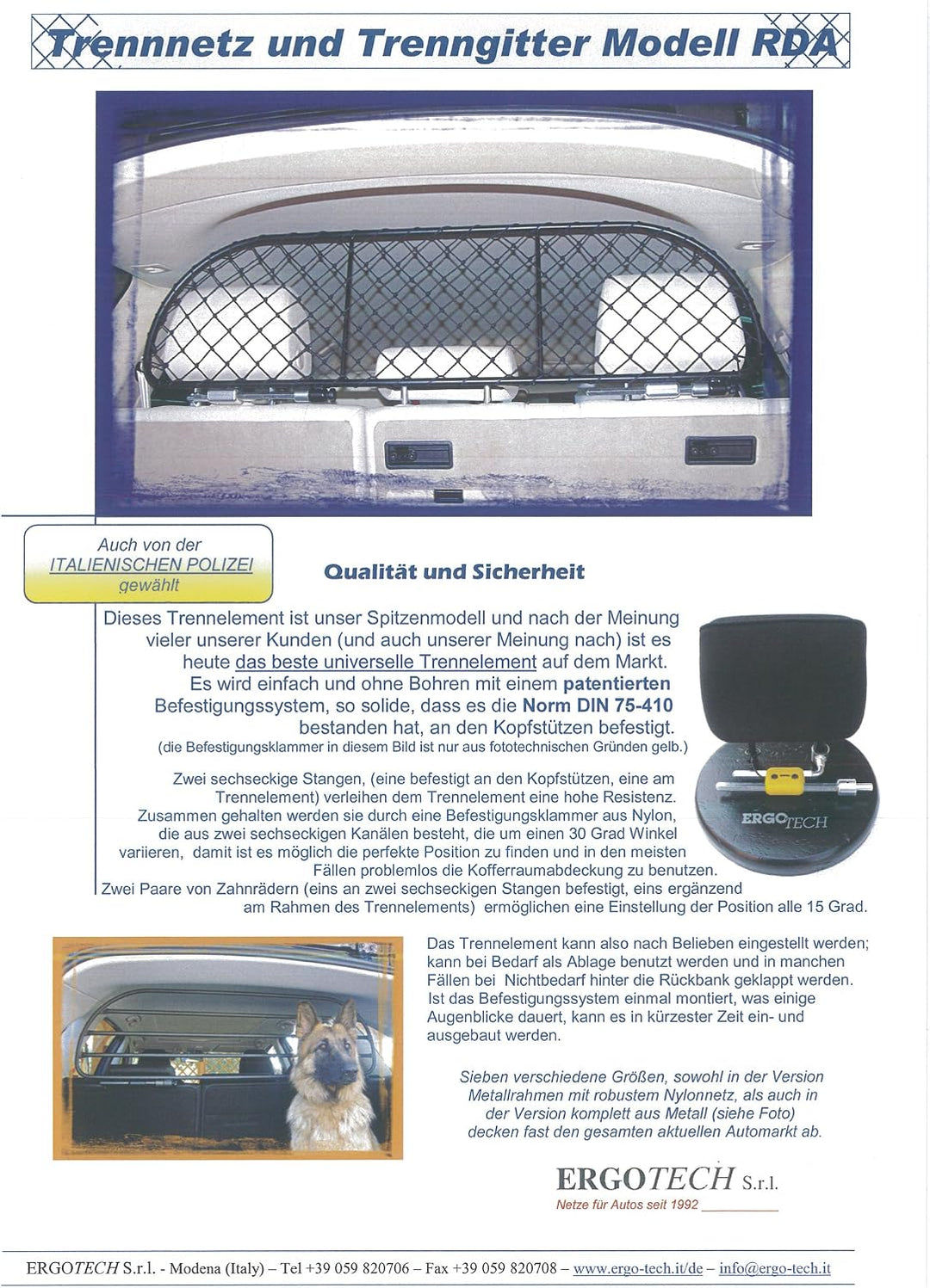 ERGOTECH Trennnetz Trenngitter Hundenetz Hundegitter für Ford Galaxy ab BJ 2007