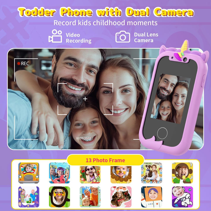 Kinder Handy, Ashfly Kinder Smartphone Spielzeug, Weihnachts Geschenke Spielzeug für 3 4 5 6 7 8 9 1